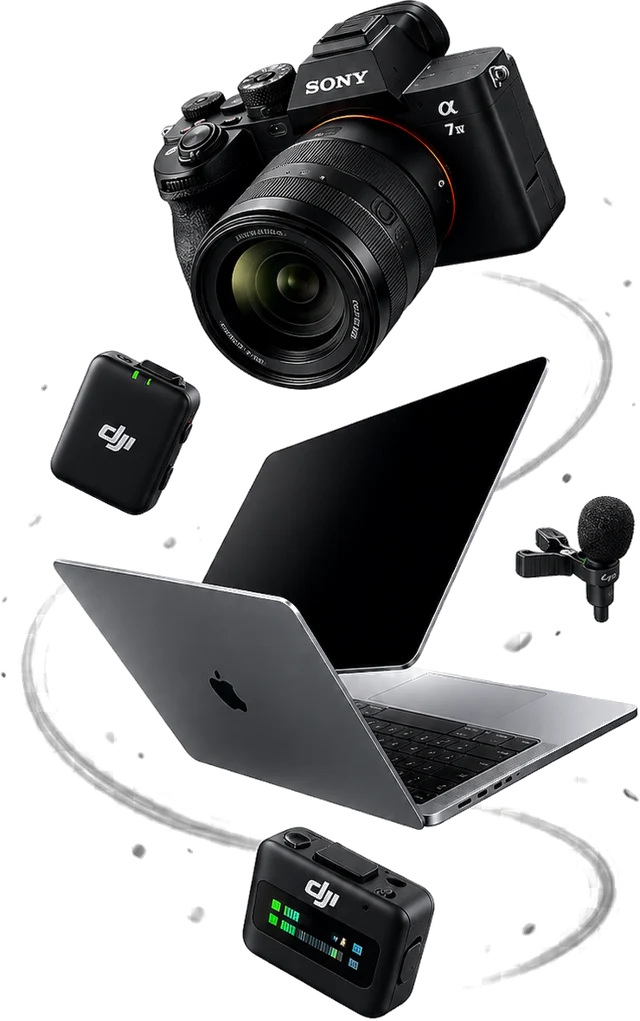 Sony A7 IV, MacBook e microfoni wireless DJI
